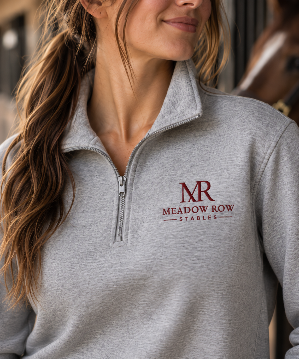 Embroidered Quarter-Zip Fleece