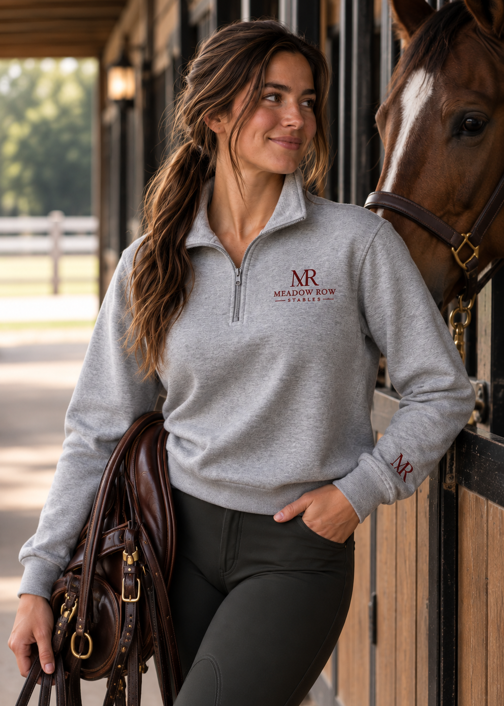 Embroidered Quarter-Zip Fleece